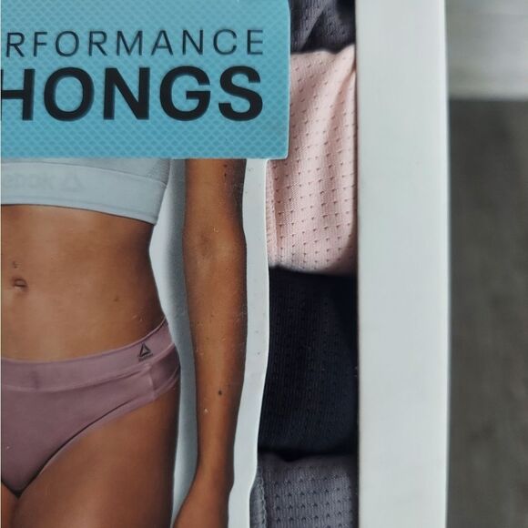 Reebok Women's Underwear Airtech Performance Thong Panties, 4-Pack - XL (16-18) - Picture 3 of 4